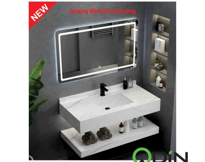 BỘ LAVABO MẶT ĐÁ GƯƠNG LED  ODIN - 223LK